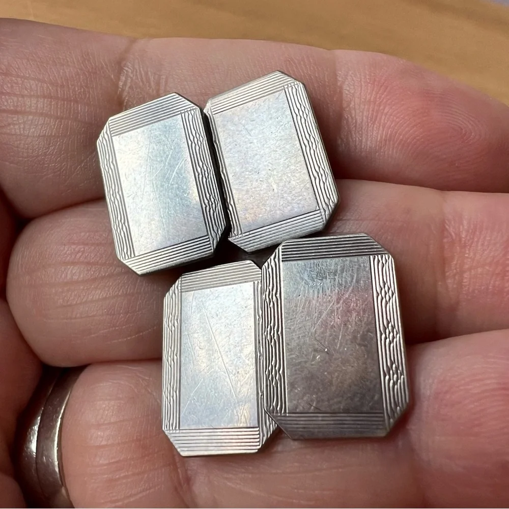 HENRY GRIFFITH & SONS ANTIQUE ENGLISH STERLING SILVER CUFFLINKS HALLMARKED